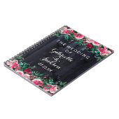 Wine Blush & Navy Wood Burgund Hochzeitsplaner Notizblock (Linke Seite)