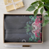 Wine Blush & Navy Wood Burgundy Custom Wedding Seidenpapier (Geschenk)