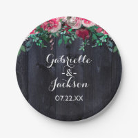 Wine Blush & Navy Wood Burgundy Wedgram