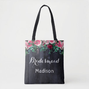 Wine Blush & Navy Wood Burgundy Wedgram Tasche