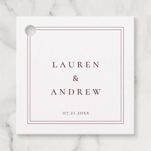 Wine Bordeaux Burgandy Modernes Klassisches Minima Geschenkanhänger (Vorderseite)