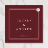 Wine Bordeaux Burgandy Solid Modern Minimalistisch Geschenkanhänger (Rückseite)