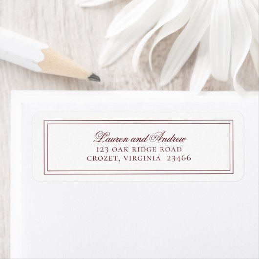 Wine Bordeaux Moderne Minimalistische Rücksendeadr (Insitu)