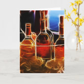 Wine bottle Card Karte (Gelbe Blume)