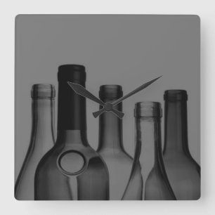 Wine Bottle Custom Wall Clock Quadratische Wanduhr