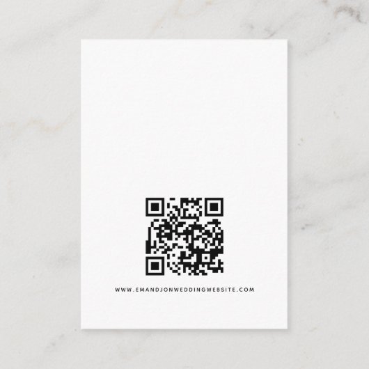 Wine Bottle Glass Script QR Code Wedding RSVP Begleitkarte (Rückseite)
