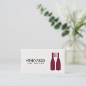 Wine Bottles Fork Logo Visitenkarte (Stehend Vorderseite)