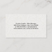 Wine Bottles Fork Logo Visitenkarte (Rückseite)