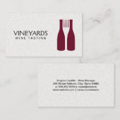 Wine Bottles Fork Logo Visitenkarte (Vorne/Hinten)
