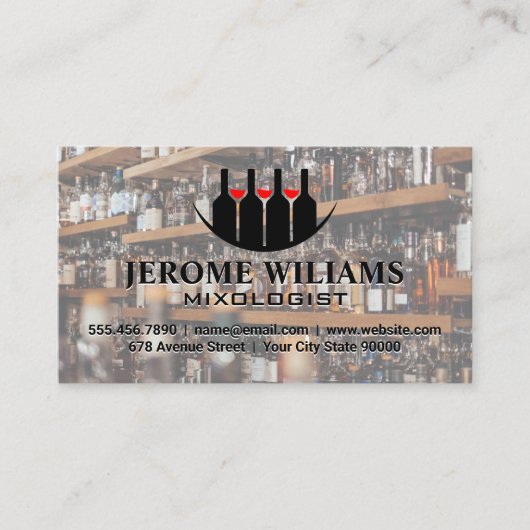 Wine Bottles Logo | Mixologist Visitenkarte (Vorderseite)