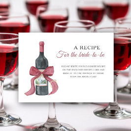 Wine bridal shower Recipe for the bride to be Begleitkarte