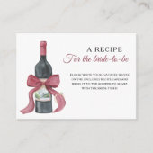 Wine bridal shower Recipe for the bride to be Begleitkarte (Vorderseite)