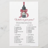 Wine bridal shower What's in your purse game (Vorderseite)