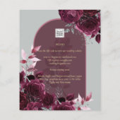 Wine Burgundy Rose Gold Text Wedding (Rückseite)