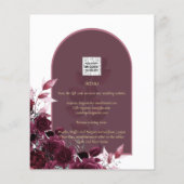Wine Burgundy Rose Gold Text Wedding INVITE (Rückseite)