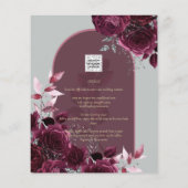 Wine Burgundy Rose Gold Text Wedding INVITE (Rückseite)