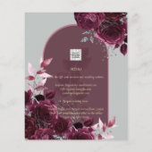 Wine Burgundy Rose Gold Text Wedding INVITE (Rückseite)
