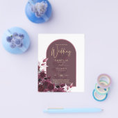 Wine Burgundy Rose Gold Text Wedding INVITE Flyer (Einzeln)