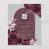 Wine Burgundy Rose Gold Text Wedding INVITE Flyer (Hinten)