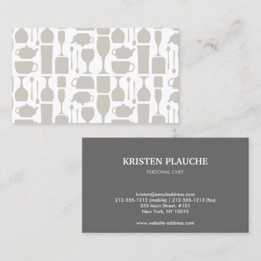 Wine Café Bar Pattern Visitenkarte (Vorne/Hinten)