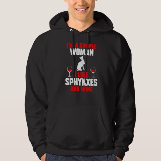 Wine Cat Sphynx Hoodie (Vorderseite)