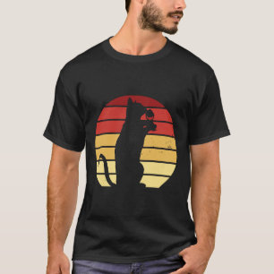Wine Cat Wein Trinken Katzenwelse Silhouette T-Shirt
