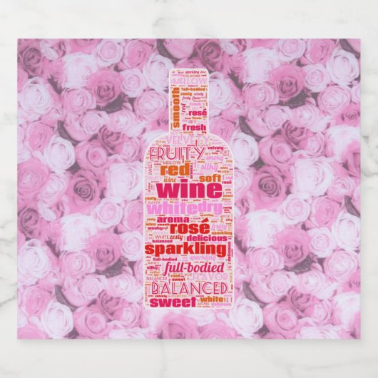 Wine & Champagne Labels - Word Cloud Schaumweinetikett (Einzelnes Label)