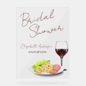 Wine & Charcuterie Bridal Shower Acrylschild (Vorderseite)