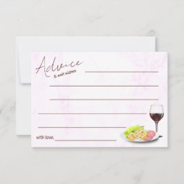 Wine & Charcuterie Bridal Shower Advice Card