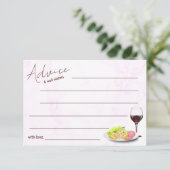 Wine & Charcuterie Bridal Shower Advice Card (Stehend Vorderseite)