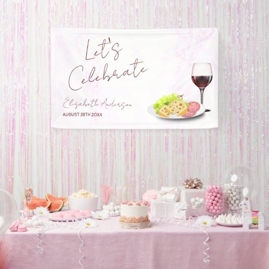 Wine & Charcuterie Bridal Shower Banner (Party)