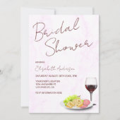 Wine & Charcuterie Bridal Shower Einladung (Vorderseite)