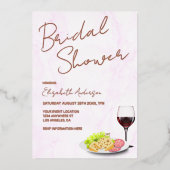 Wine & Charcuterie Bridal Shower Folieneinladung (Vorderseite)