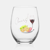 Wine & Charcuterie Bridal Shower Weinglas Ohne Stiel (Vorderseite)