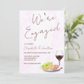 Wine & Charcuterie Engagement Party Einladung (Stehend Vorderseite)