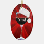 Wine Cheers Keramik Ornament (Links)