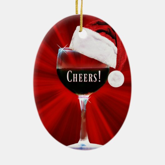 Wine Cheers Keramik Ornament (Hinten)
