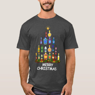 Wine Christmasree Frohe Weihnachtsfreunde T-Shirt
