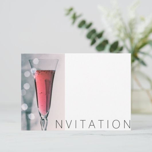 Wine Cocktail Party Einladung Vip Minimalismus (Stehend Vorderseite)