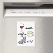 Wine Coffee Cats Niedlicher Cartoon Magnet (In Situ (Geschirrspüler))