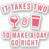 Wine & Coffee Funny Zitat Aufkleber (Vorderseite)