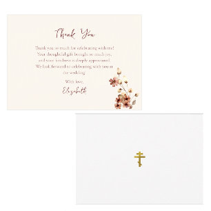 Wine-Colored Boho Blume Orthodoxes Brautparty Dankeskarte