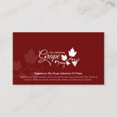Wine Company, Grape wine suppliers, Wine Visitenkarte (Rückseite)