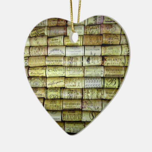 Wine Cork Collage Keramikornament (Links)