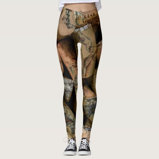 Wine Cork Design Leggings (Vorderseite)