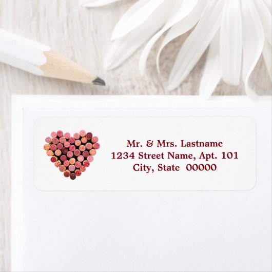 Wine Cork Heart Address Labels (Insitu)