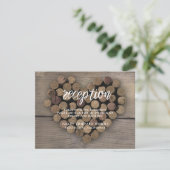 Wine Cork Heart Empfang Card Einladung (Stehend Vorderseite)