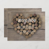 Wine Cork Heart Empfang Card Einladung (Vorne/Hinten)