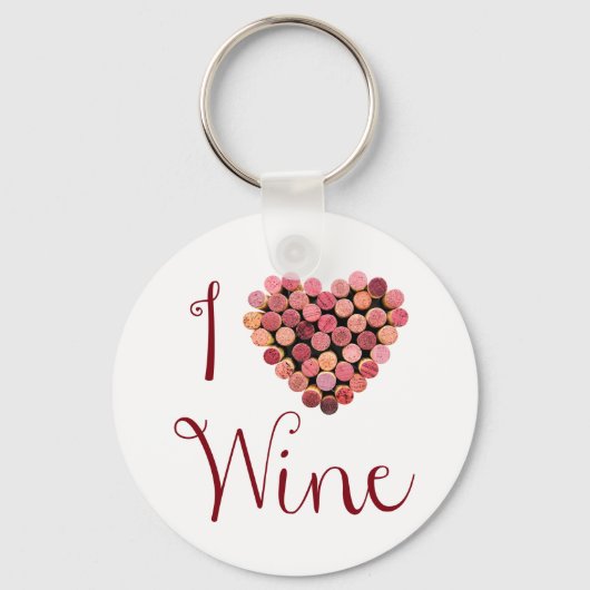 Wine Cork Heart Keychain Schlüsselanhänger (Vorderseite)