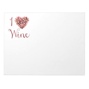 Wine Cork Heart Notepad Notizblock
